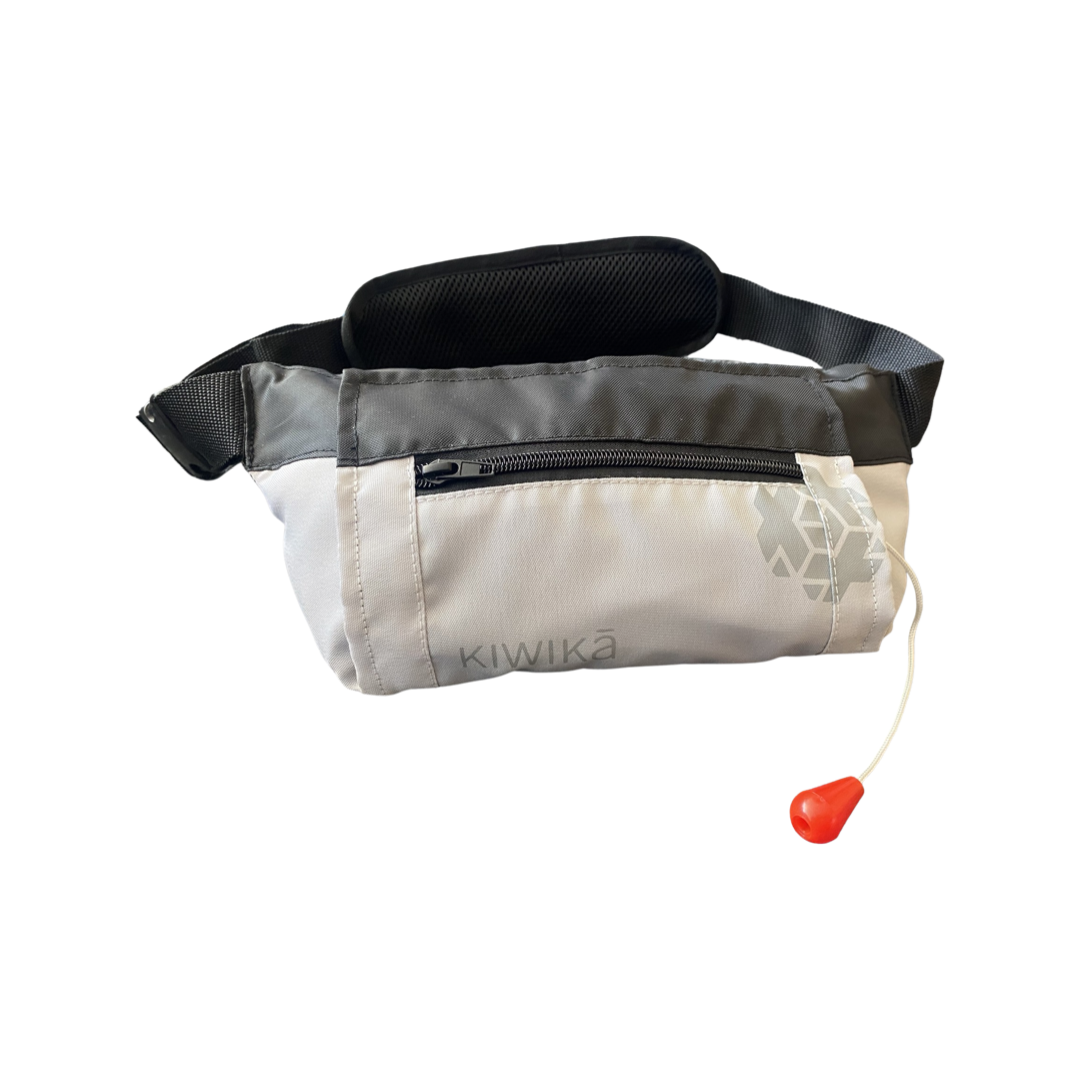 kiwika Ola lifebuoy in bum bag format, deflated
