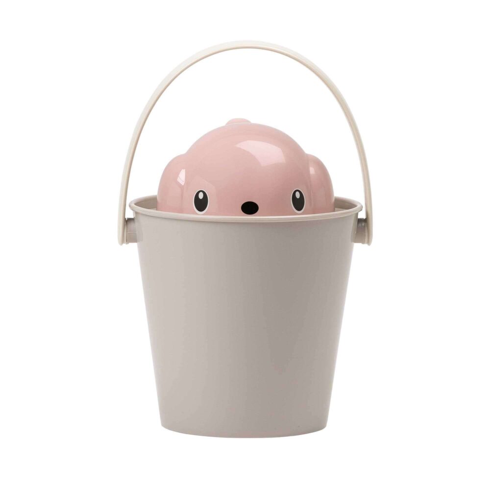 United Pets storage box food crock for dogs in grey and pink