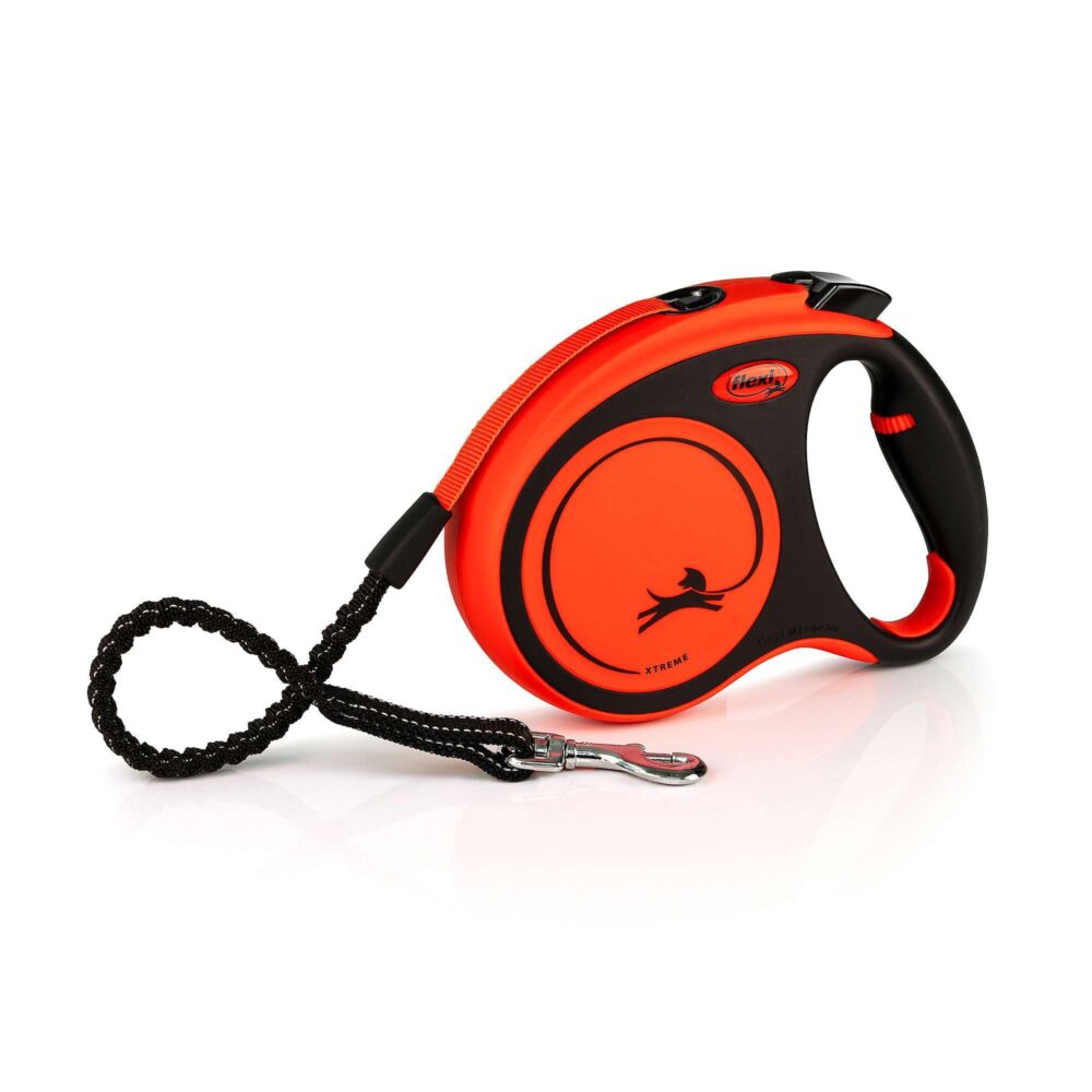 Flexi Xtreme Tape retractable dog leash in orange (8 m)