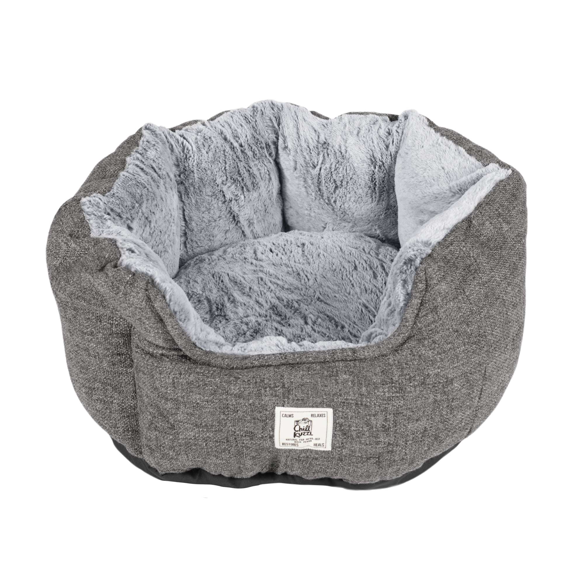 Dog Gone Smart Chill Kuzzi Round Bed dog bed in grey