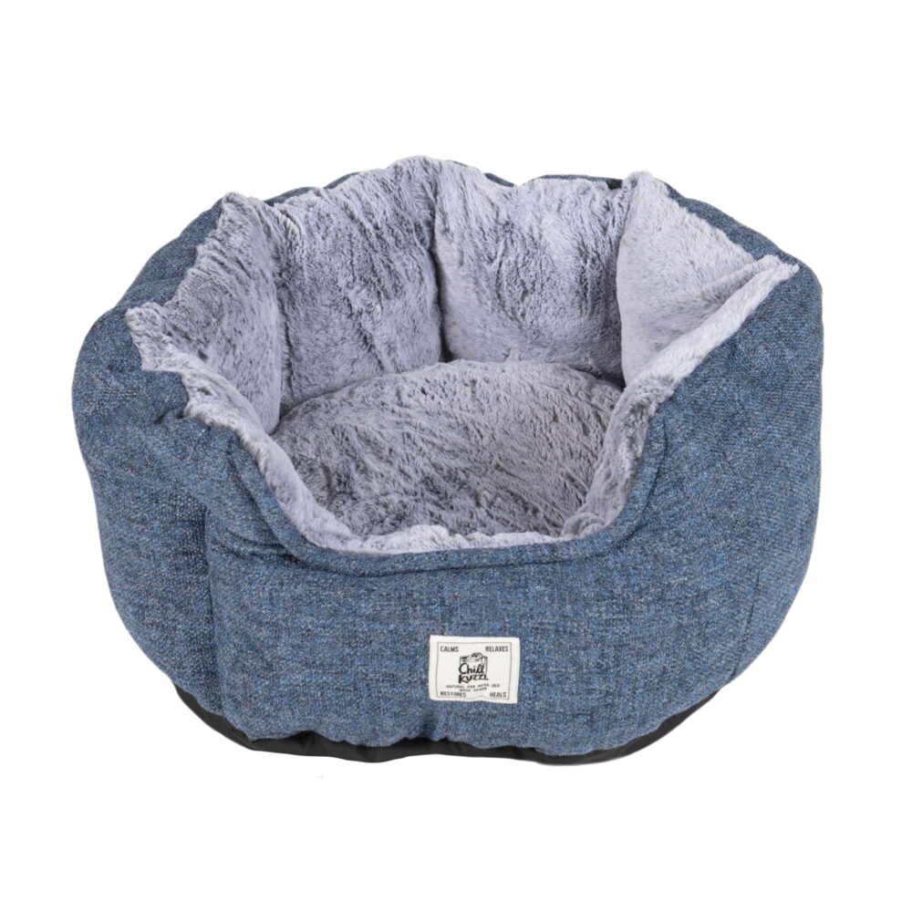 Dog Gone Smart Chill Kuzzi Round Bed dog bed in blue