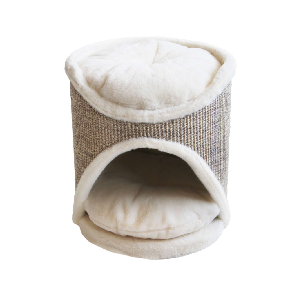 Petrebels Little Rebels Hoshi 45 scratching barrel for cats in white