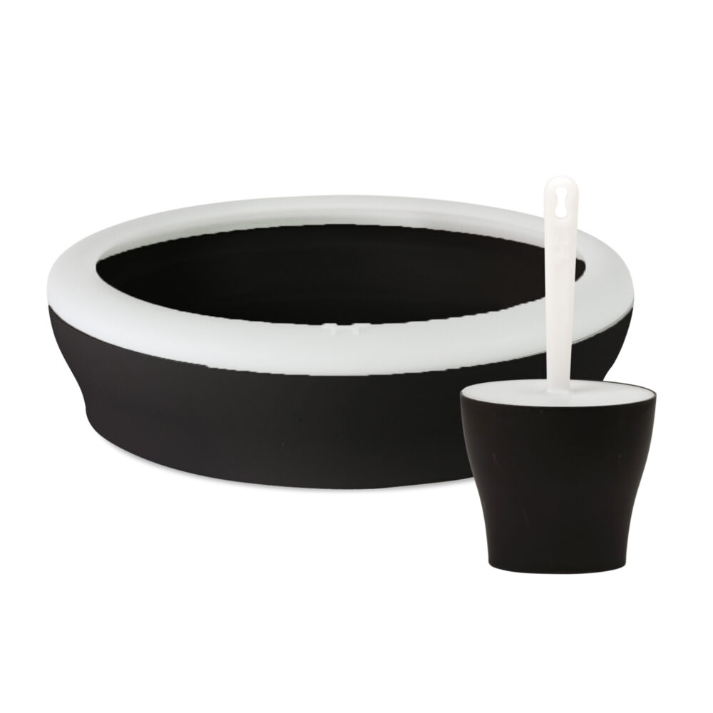 United Pets Set Viccì Cat Litter Box with Scoop in black