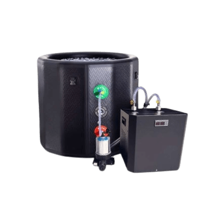 PolarFlow 360 L runde Eisbad-Wanne mit ⅓ PS IcePulse Kühler – Komplettset für zuhause