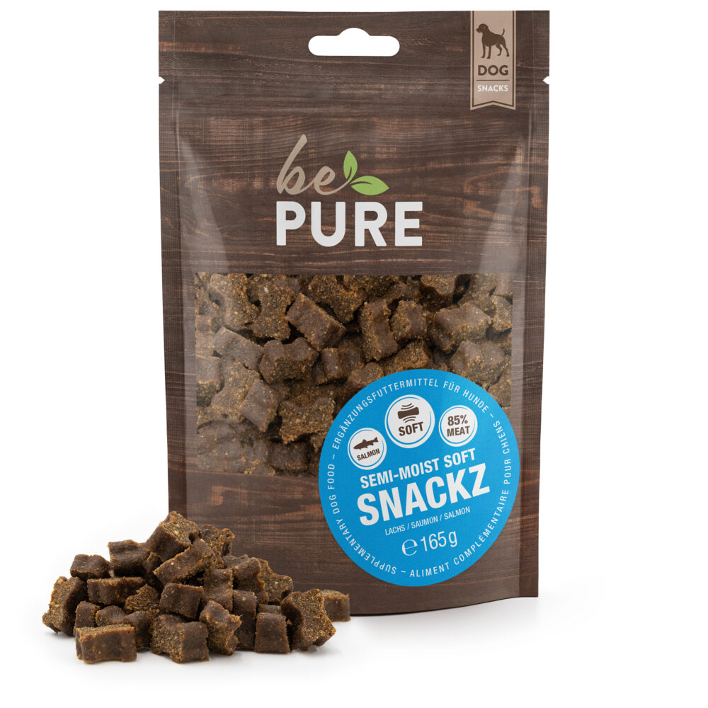 bePure Semi-Moist Soft Snackz mit Lachs Semi-Moist Futter für Hunde