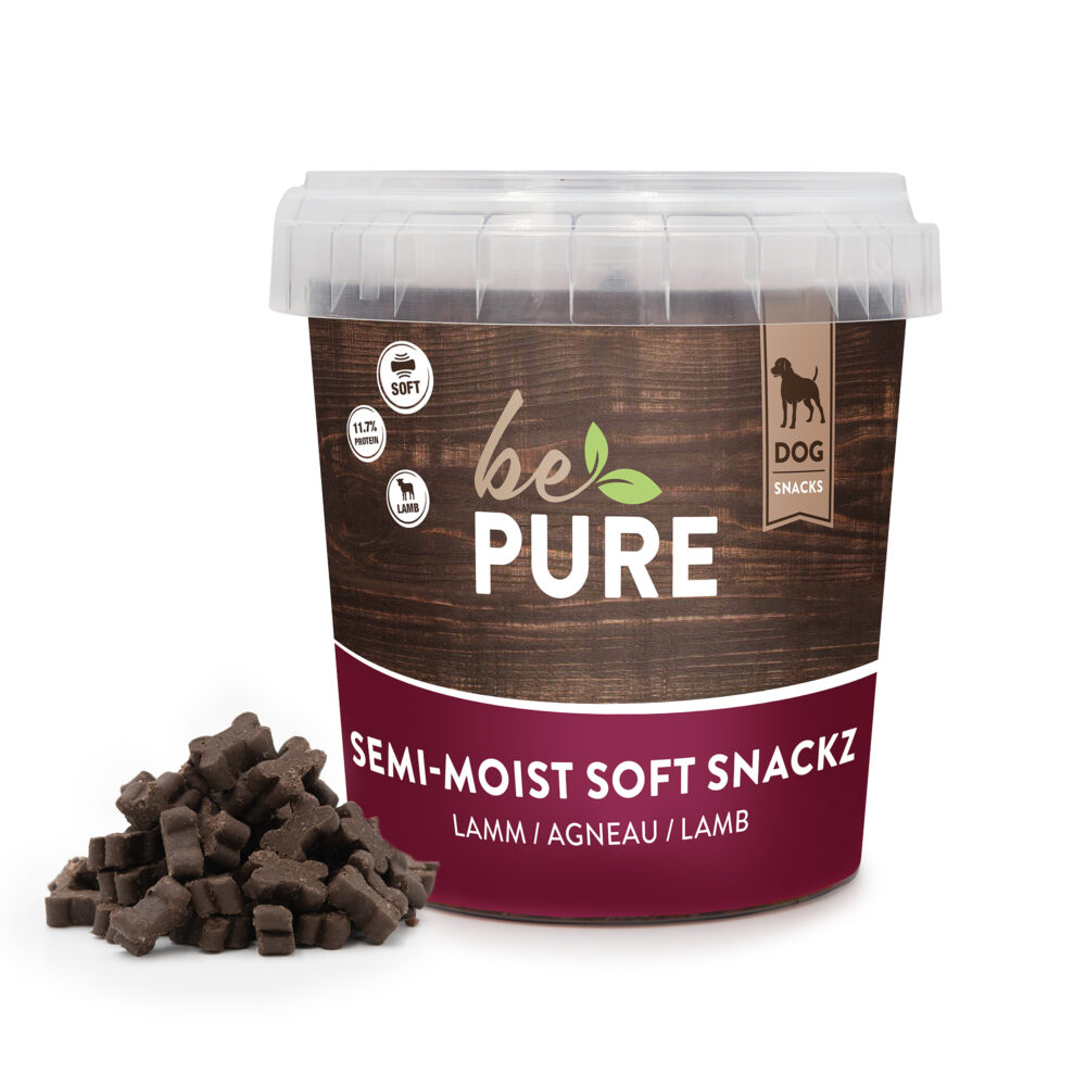 bePure Semi-Moist Soft Snackz mit Lamm Semi-Moist Futter für Hunde