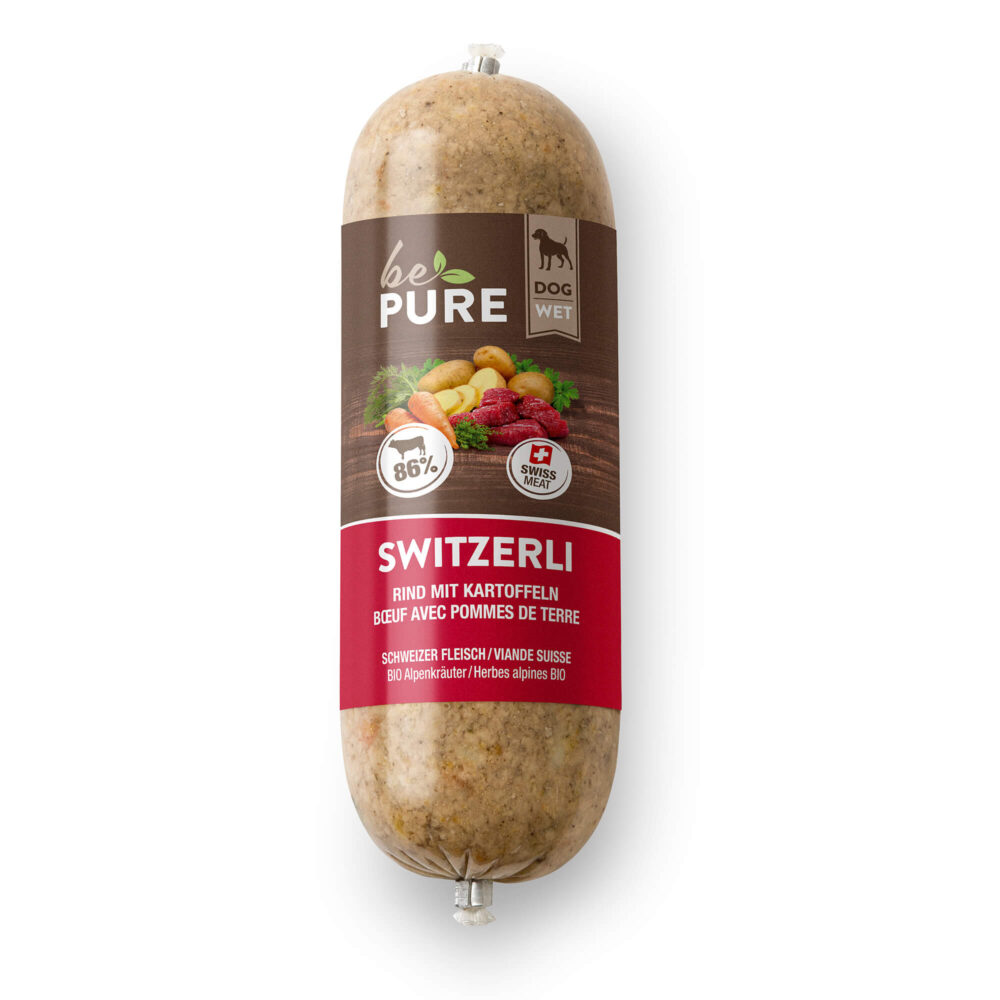 bePure Switzerli mit Rind und Kartoffeln Nassfutter für Hunde