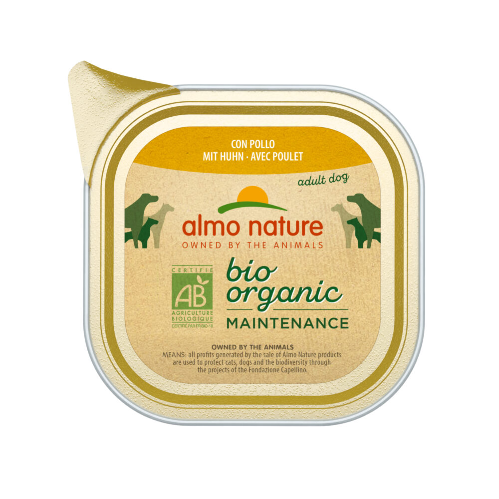 Almo Nature Bio Organic mit Huhn Nassfutter für Hunde