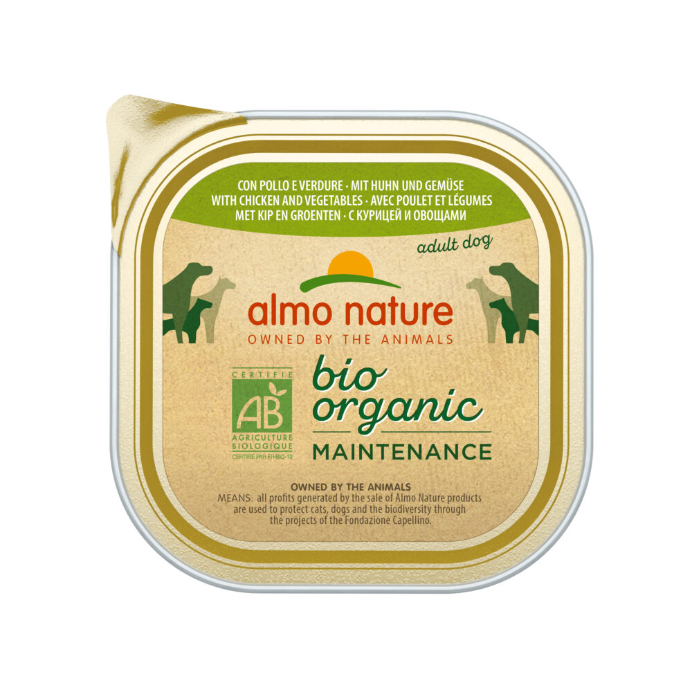 Almo Nature Bio Organic mit Huhn und Gemüse Nassfutter für Hunde