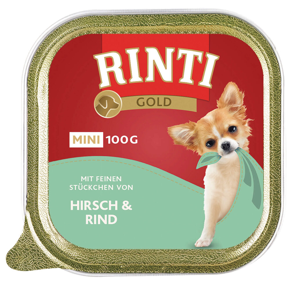 Rinti Gold Mini Hirsch und Rind Nassfutter für Hunde