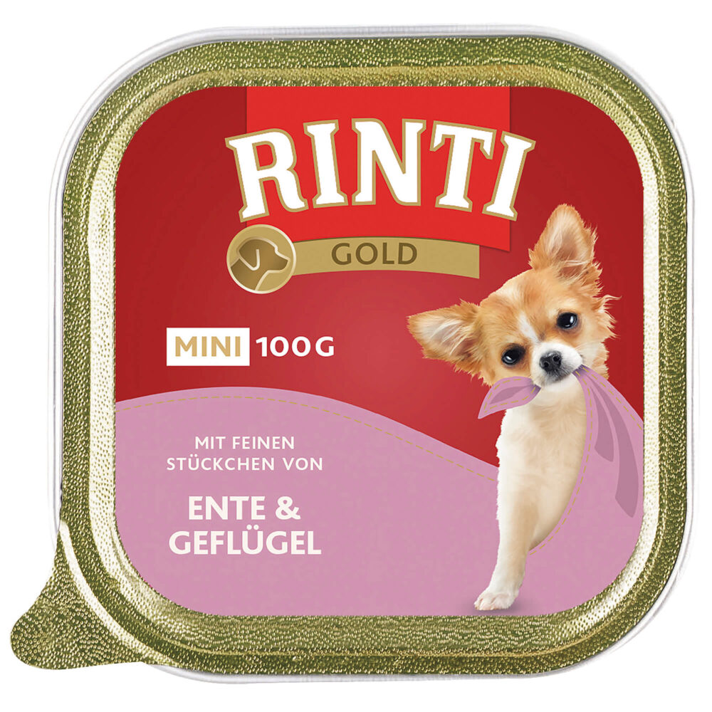 Rinti Gold Mini Ente und Geflügel Nassfutter für Hunde