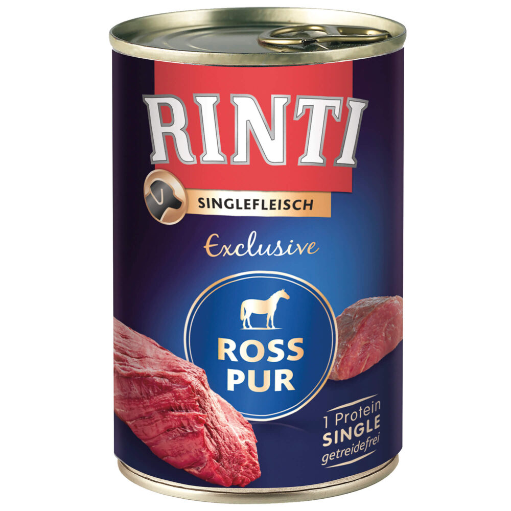 Rinti Singlefleisch Exclusive PUR Ross Nassfutter für Hunde
