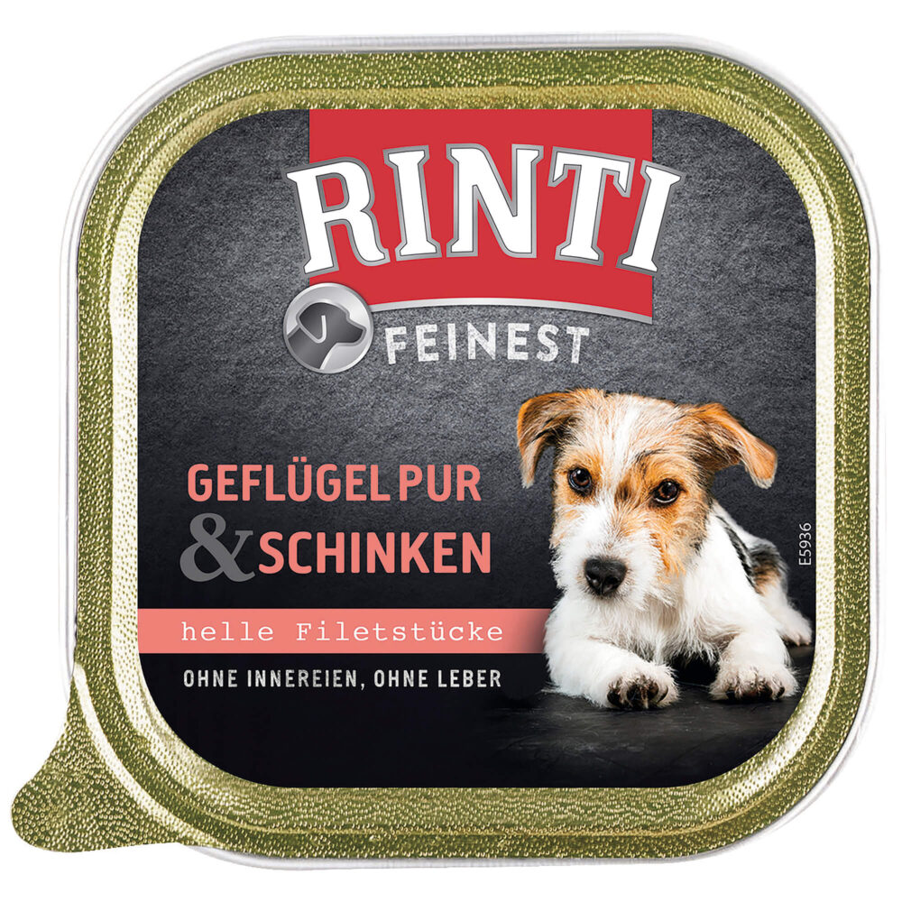 Rinti Feinest Geflügel und Schinken Nassfutter für Hunde