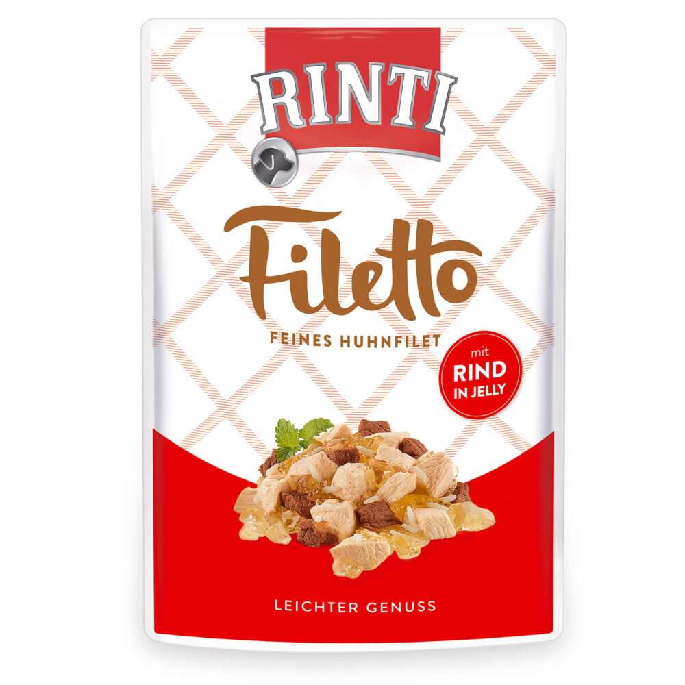 Rinti Filetto Huhn und Rind in Jelly Nassfutter für Hunde