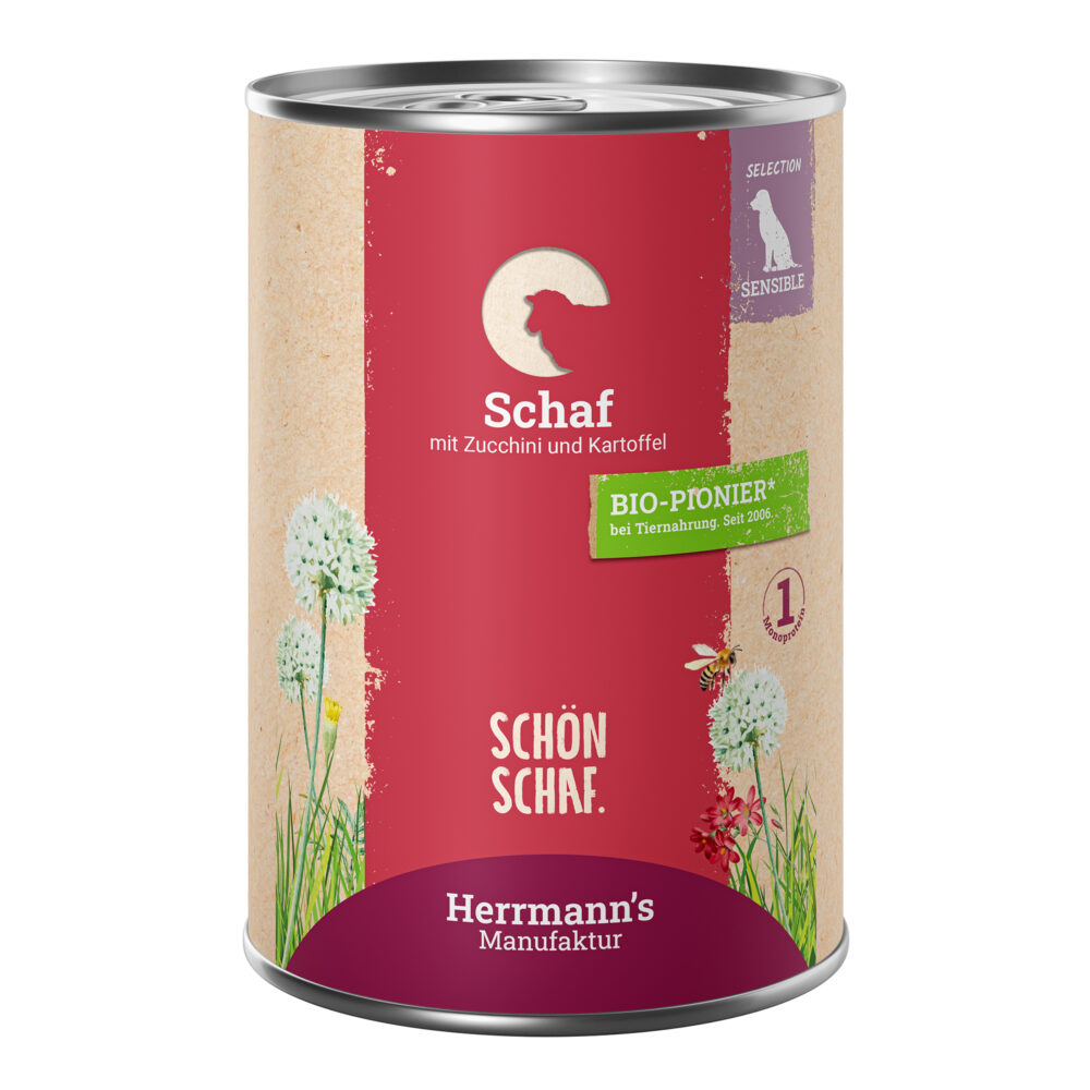 Herrmann's Schaf mit Zucchini und Kartoffeln Nassfutter für Hunde