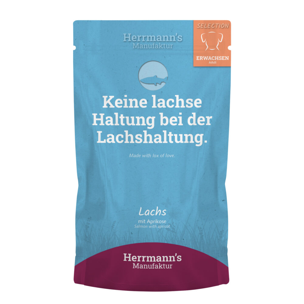 Herrmann's Lachs mit Aprikose Nassfutter für Hunde