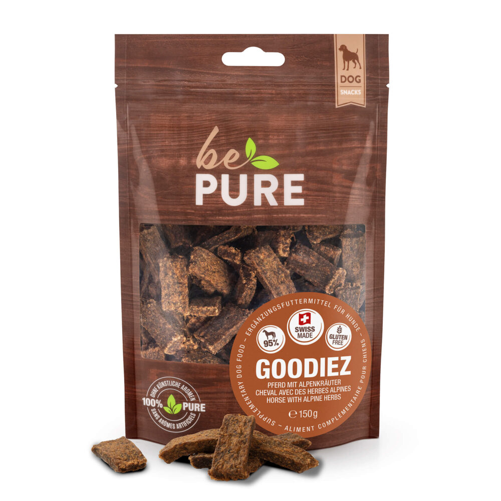 bePure Goodiez Pferd und Alpenkräuter Snack für Hunde