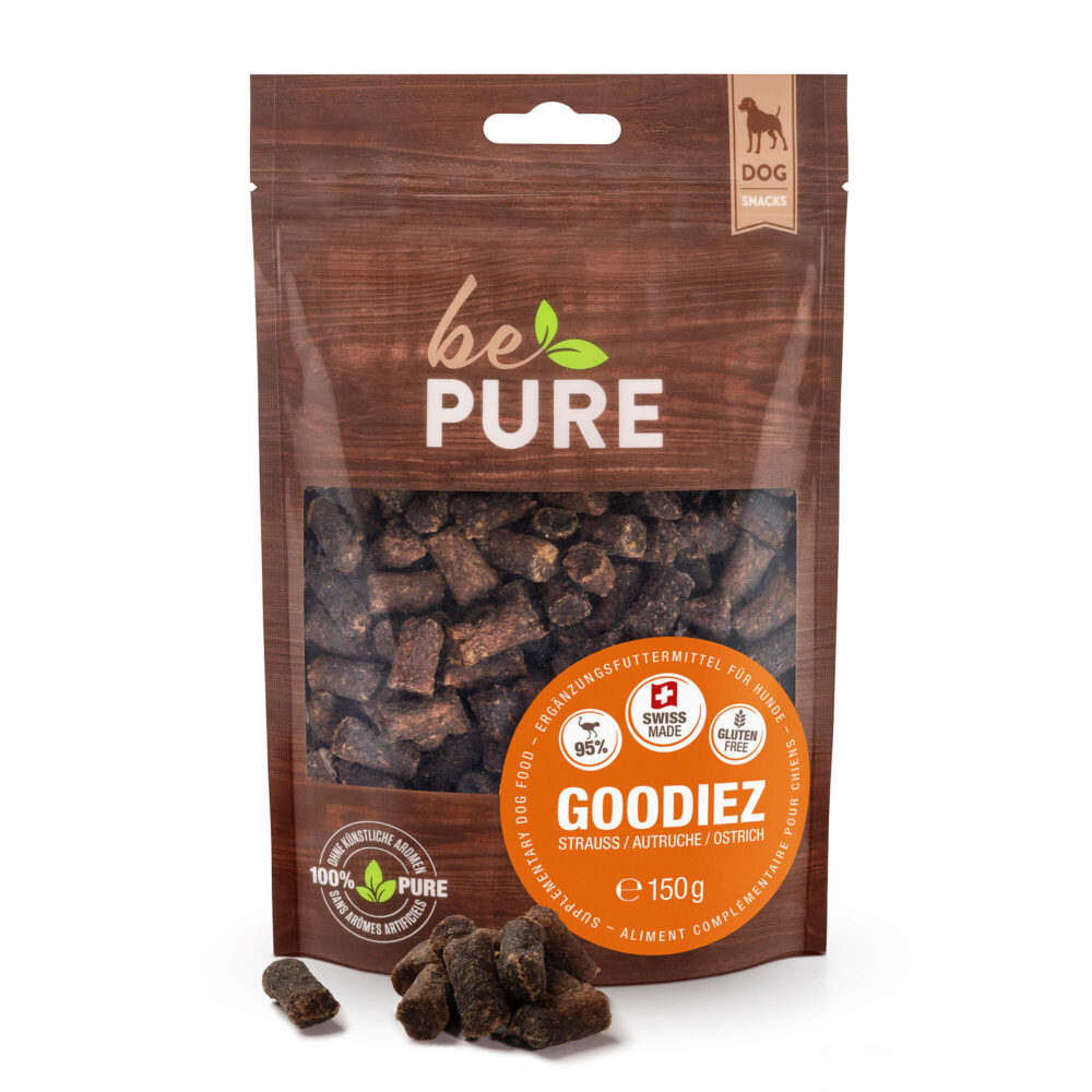 bePure Goodiez Strauss Snack für Hunde