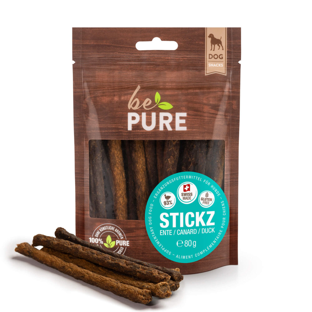 bePure Stickz Ente Snack für Hunde