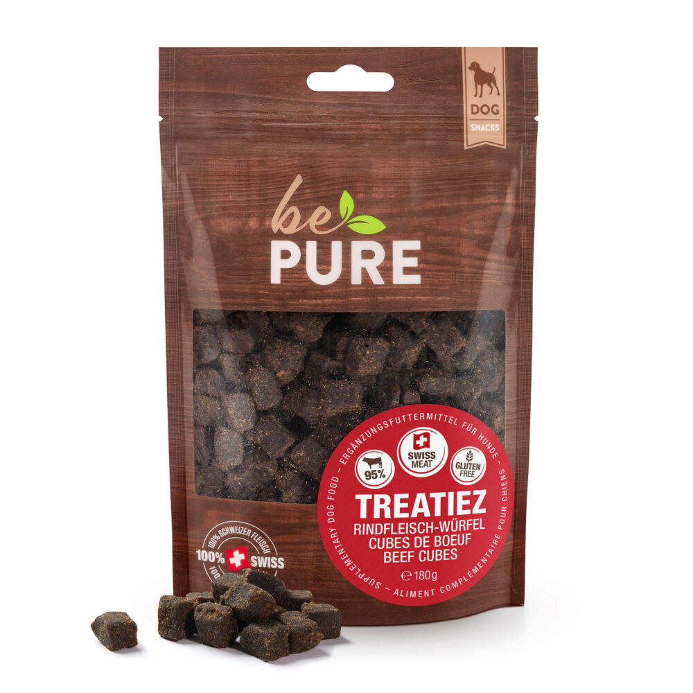 bePure Treatiez Rindfleisch-Würfel Snack für Hunde