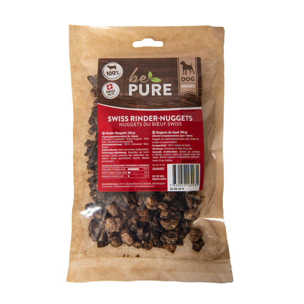 bePure Swiss Rinder-Nuggets Hund für Hunde