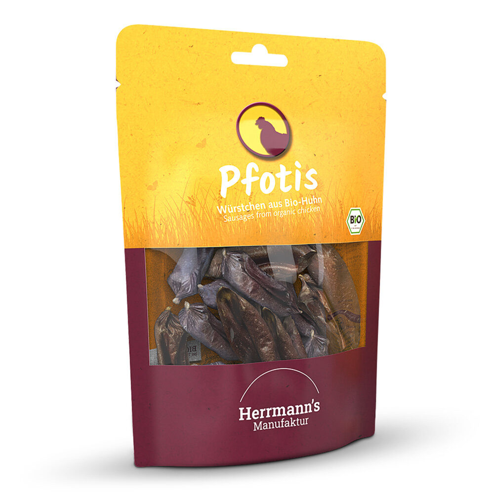 Herrmann's Pfotis Bio Hühnerwürstchen Snack für Hunde