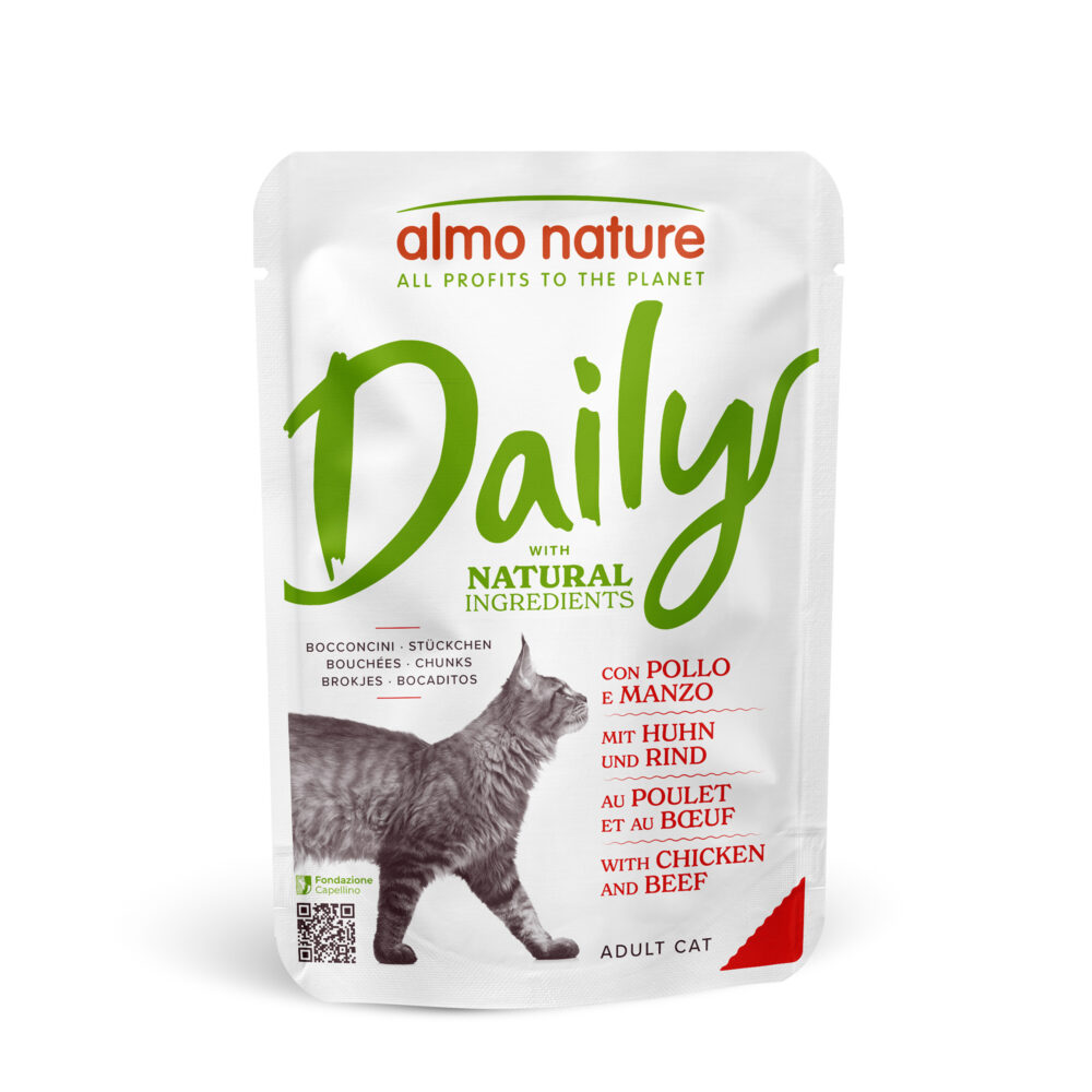 Almo Nature Daily Cat mit Huhn und Rind Nassfutter für Katzen