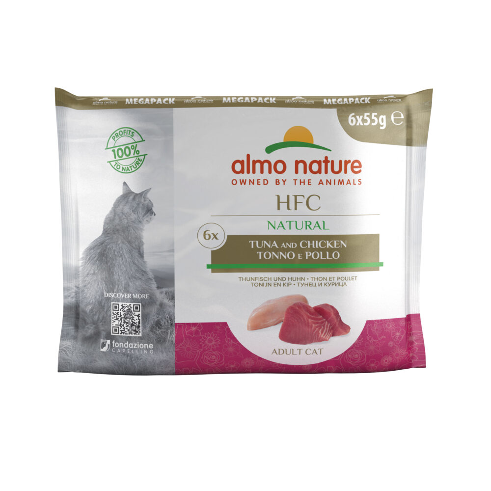 Almo Nature HFC Natural Cat Mega Pack mit Thunfisch und Huhn Nassfutter für Katzen