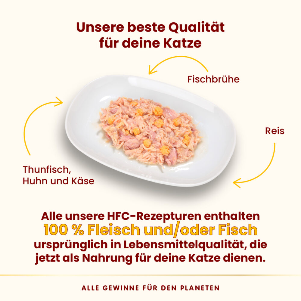 Almo Nature HFC Natural Cat Thunfisch, Huhn und Käse Nassfutter für Katzen
