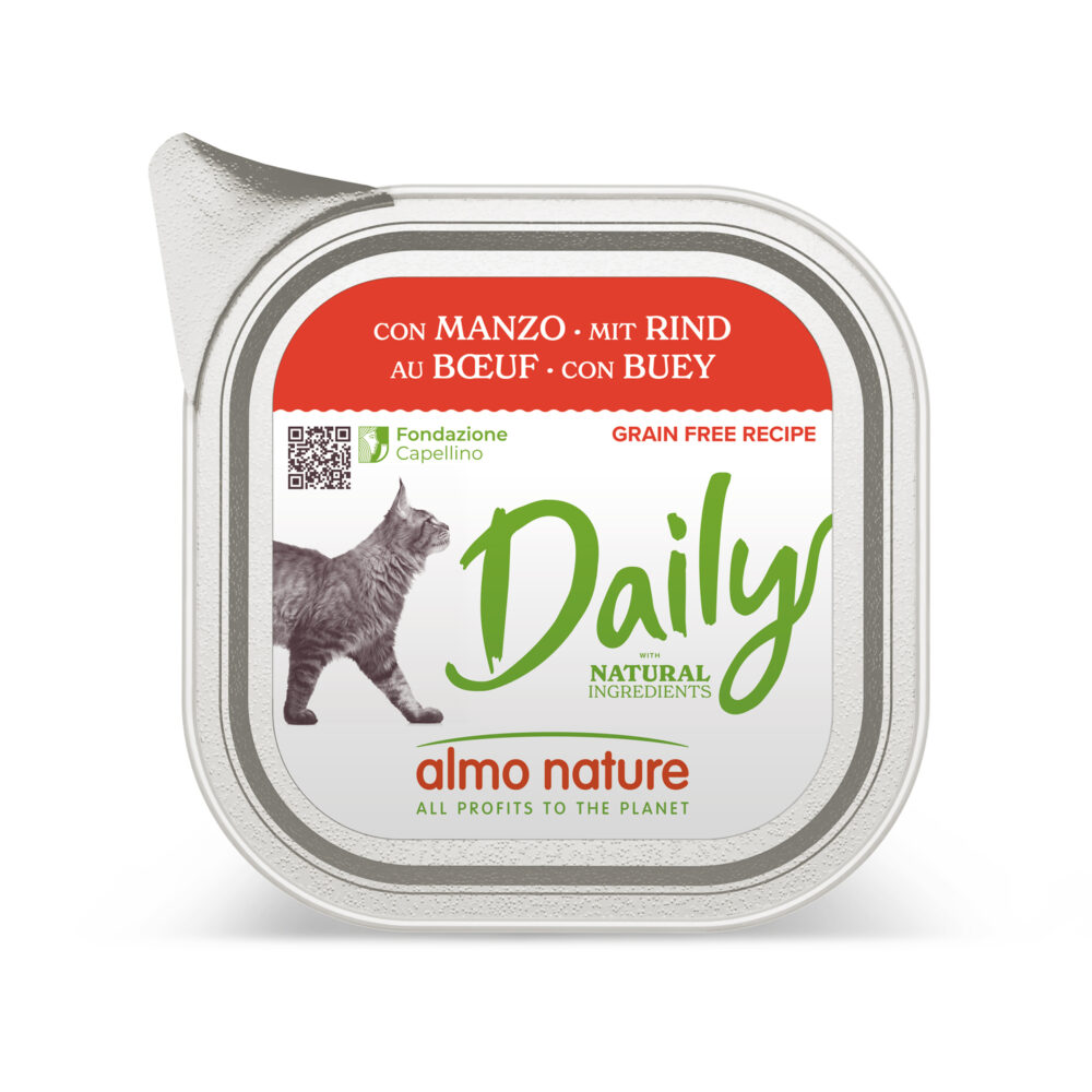 Almo Nature Daily Cat mit Rind Nassfutter für Katzen