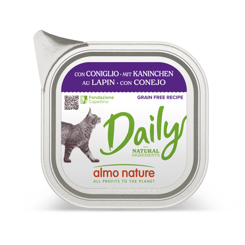 Almo Nature Daily Cat mit Kaninchen Nassfutter für Katzen