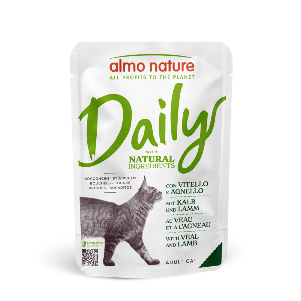 Almo Nature Daily Cat mit Kalb und Lamm Nassfutter für Katzen