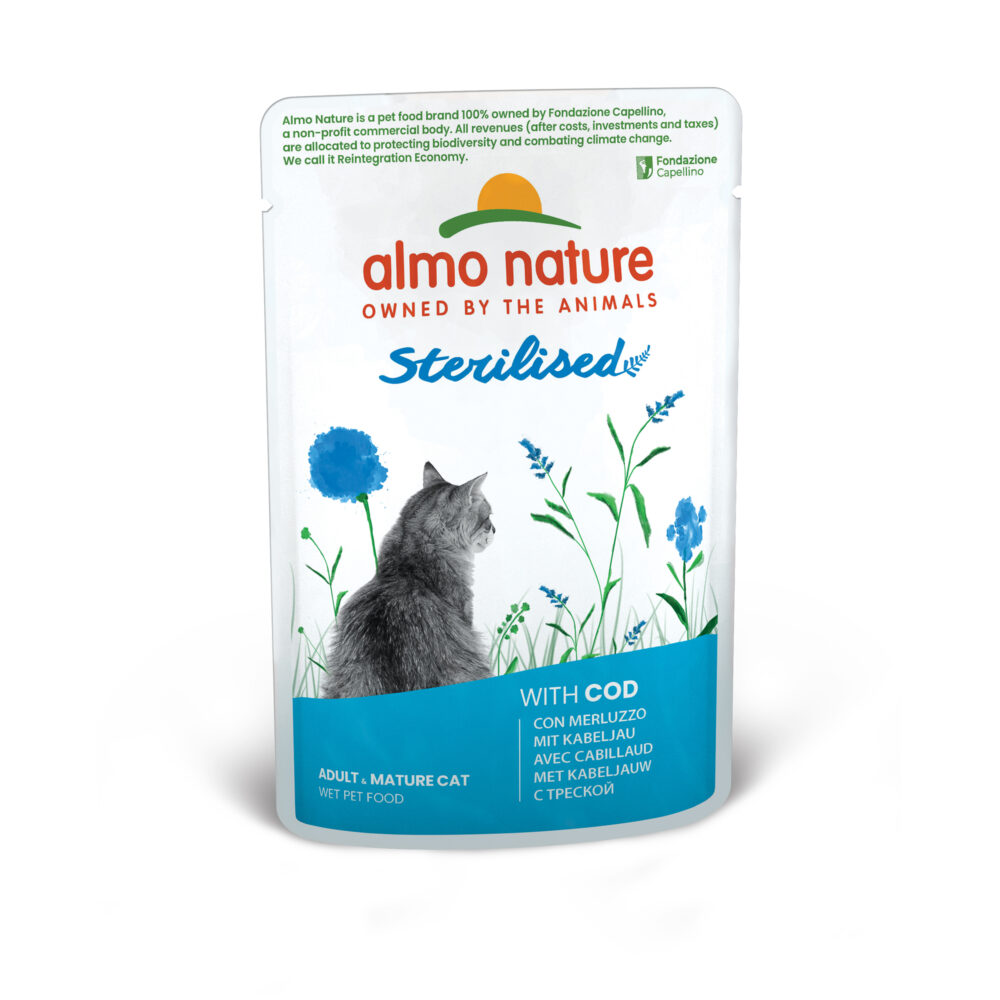 Almo Nature Holistic Functional Cat Sterilised mit Kabeljau Nassfutter für Katzen
