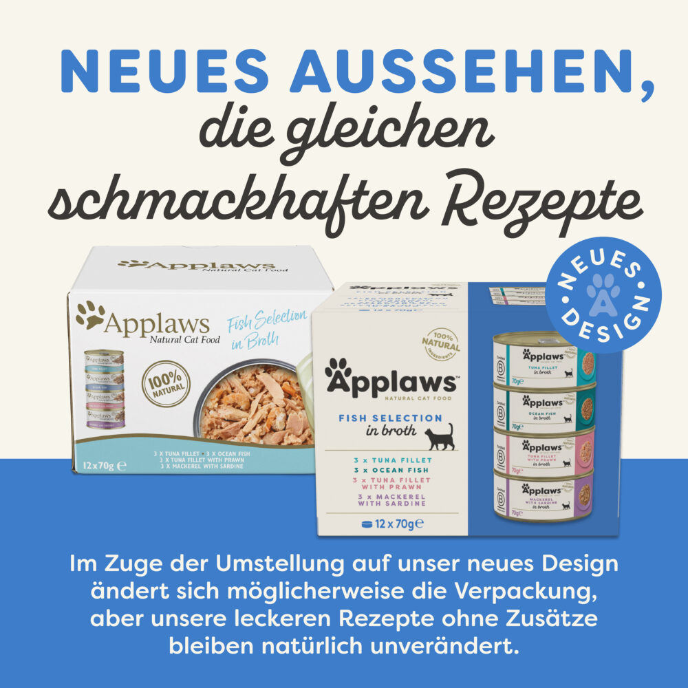 Applaws Multipack Makrelen, Thunfisch und Garnelen Nassfutter für Katzen