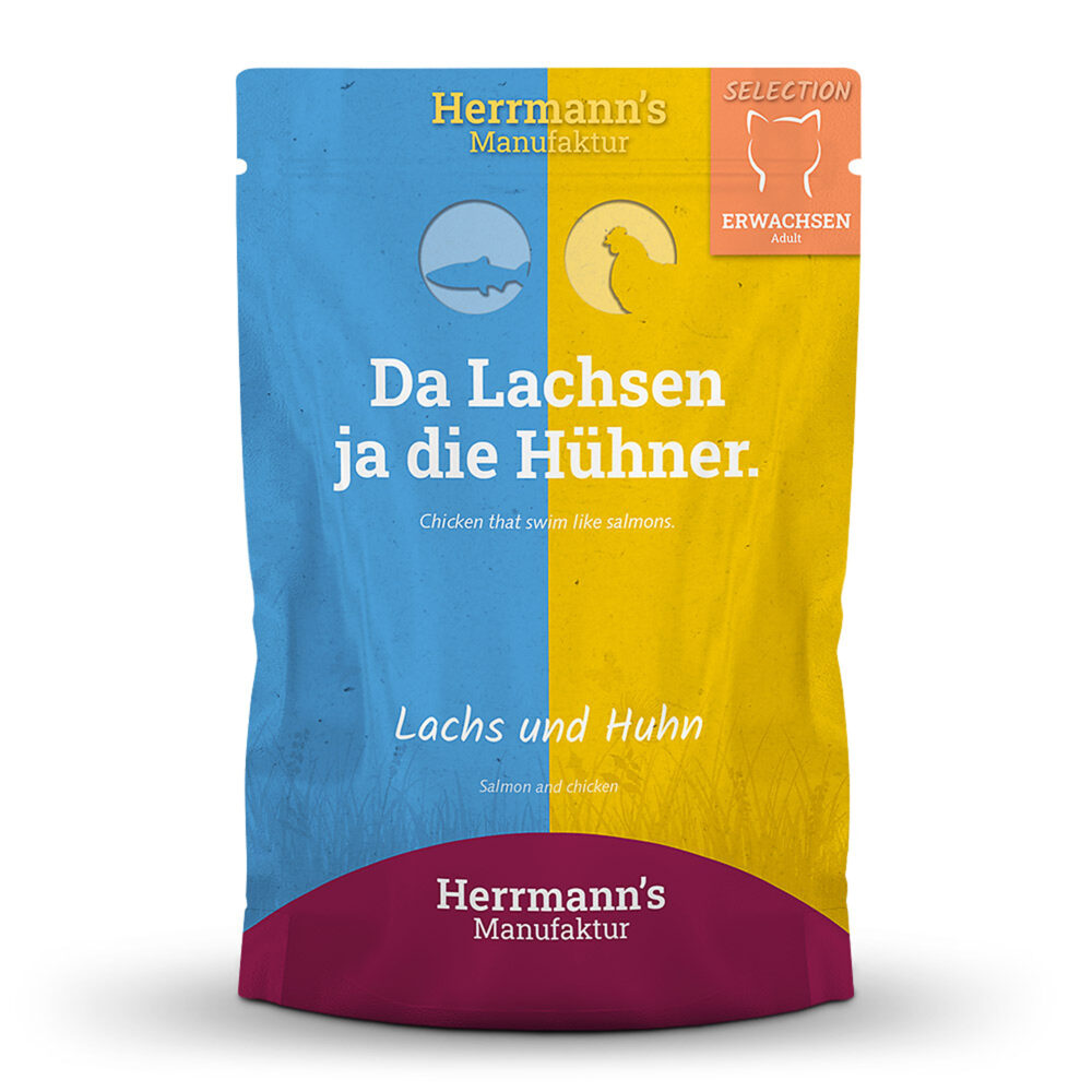 Herrmann's Selection Adult Lachs und Huhn Nassfutter für Katzen