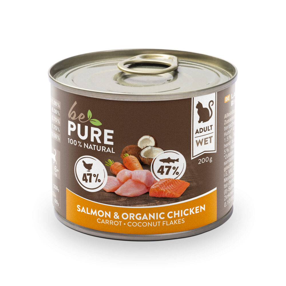 bePure Salmon & organic Chicken Nassfutter für Katzen
