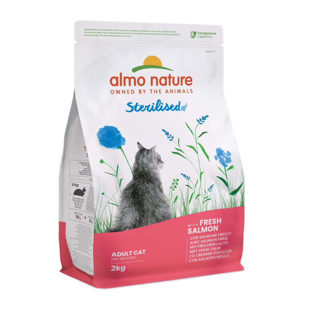 Almo Nature Holistic Sterilised mit Lachs Trockenfutter für Katzen