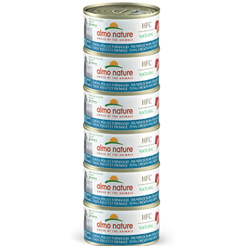 Almo Nature HFC Multipack mit Thunfisch, Huhn und Käse für Katzen