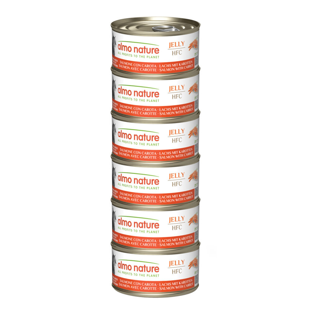 Almo Nature Multipack mit Lachs und Karotten Nassfutter für Katzen