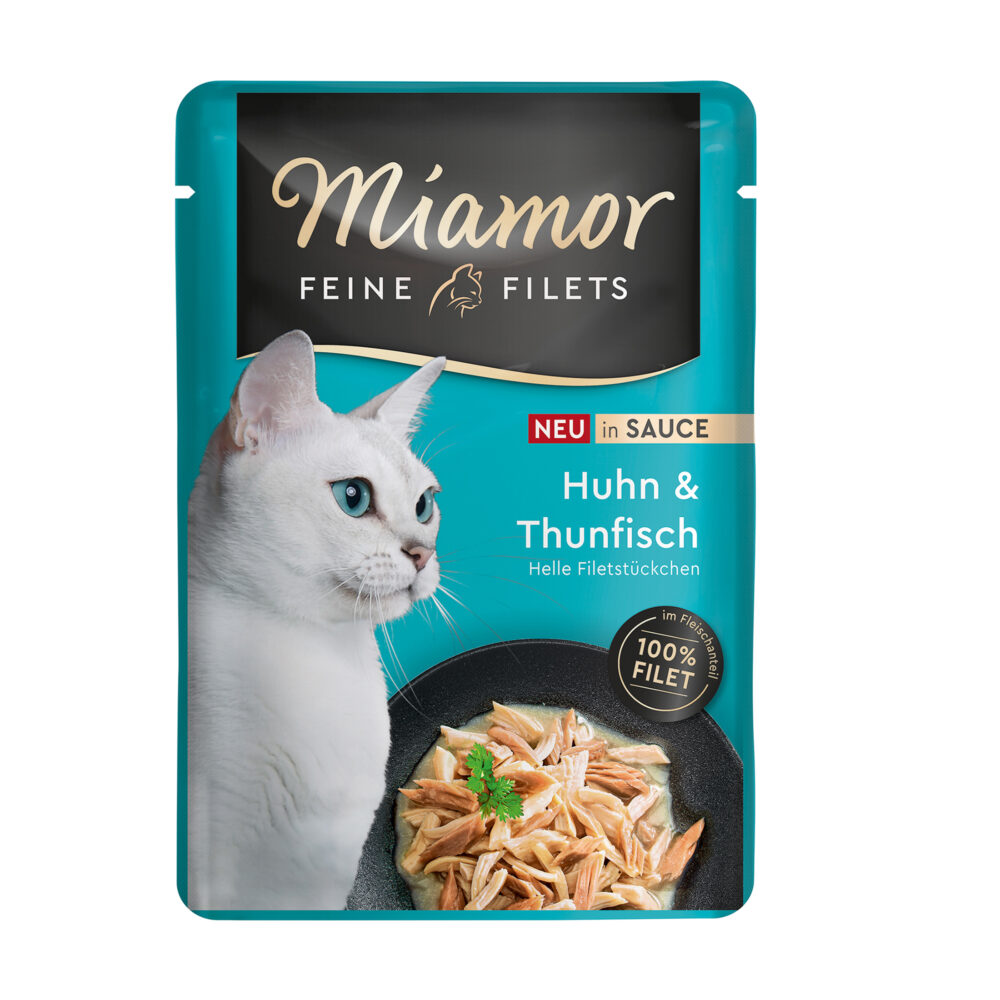 Miamor Feine Filets in Sauce Huhn und Thunfisch Nassfutter für Katzen