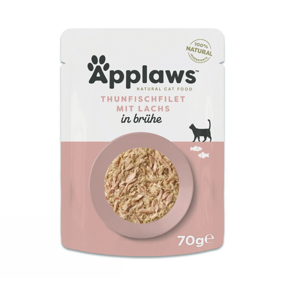Applaws Thunfischfilet mit Lachs in Brühe Nassfutter für Katzen