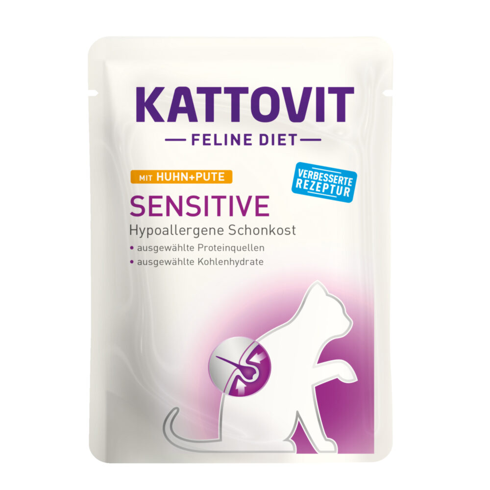 Kattovit Sensitive mit Huhn und Pute Nassfutter für Katzen