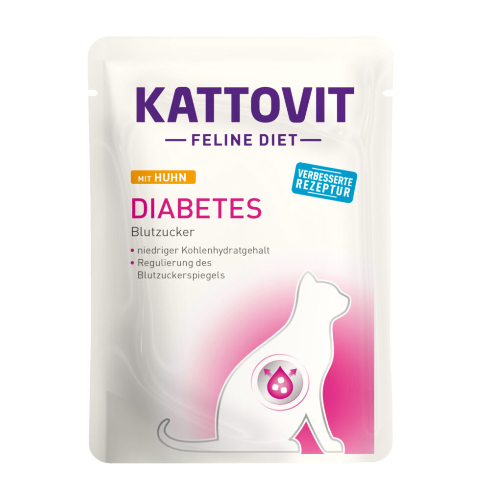 Kattovit Diabetes mit Huhn Nassfutter für Katzen