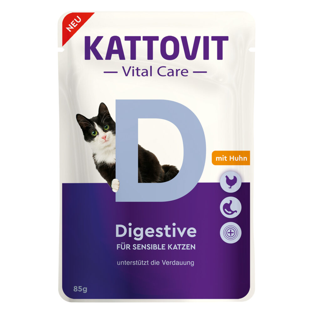Kattovit Digestive mit Huhn Nassfutter für Katzen
