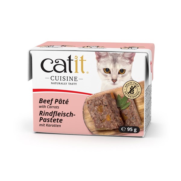 Catit Cuisine Rindfleisch-Pastete mit Karotten Nassfutter für Katzen
