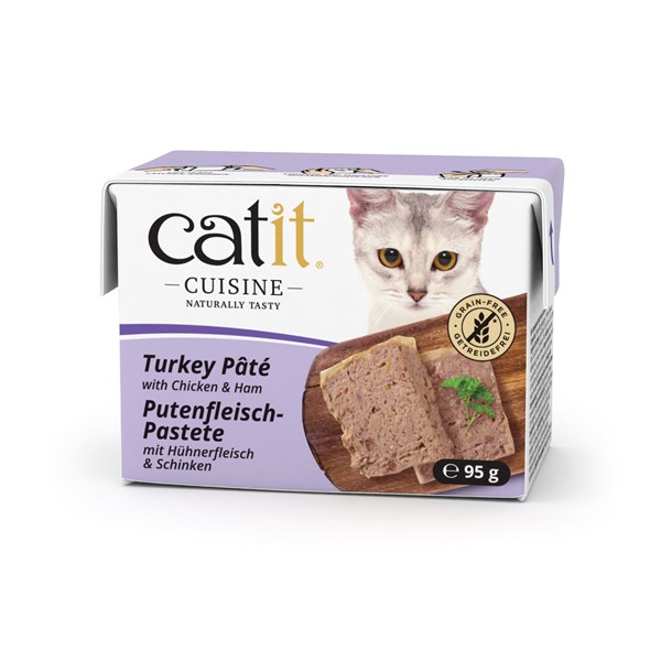 Catit Cuisine Putenfleisch-Pastete mit Hühnerfleisch & Schinken Nassfutter für Katzen