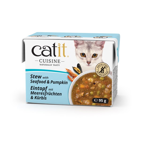 Catit Cuisine Eintopf mit Meeresfrüchten und Kürbis Nassfutter für Katzen