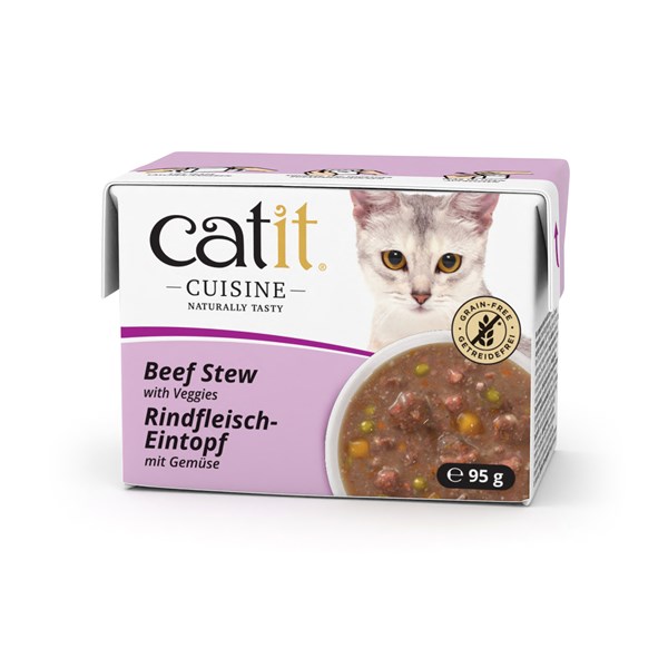 Catit Cuisine Rindfleisch-Eintopf mit Gemüse Nassfutter für Katzen