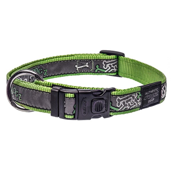 rogz Fancy Dress Lime Bones Halsband für Hunde