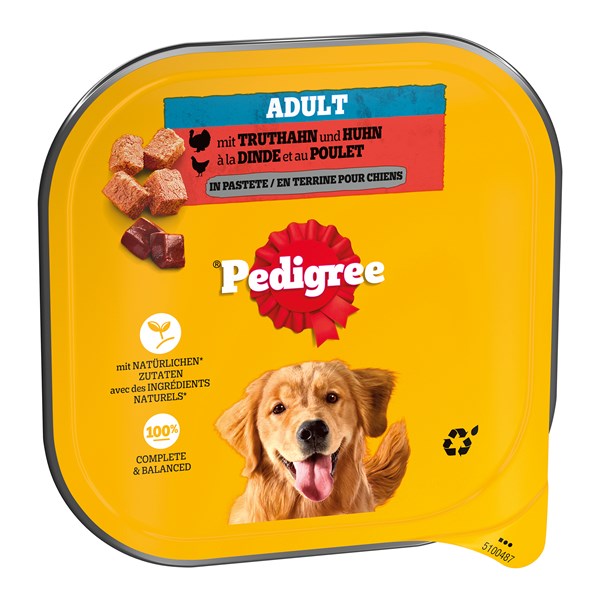 Pedigree Adult mit Truthahn und Huhn in Pastete Nassfutter für Hunde